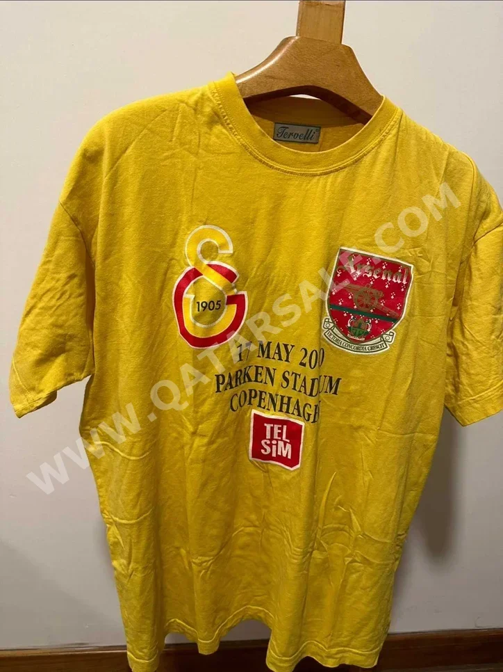 Men Clothes Cotton /  T-Shirts  Yellow  Turkey  Spring/Summer / Size: XL