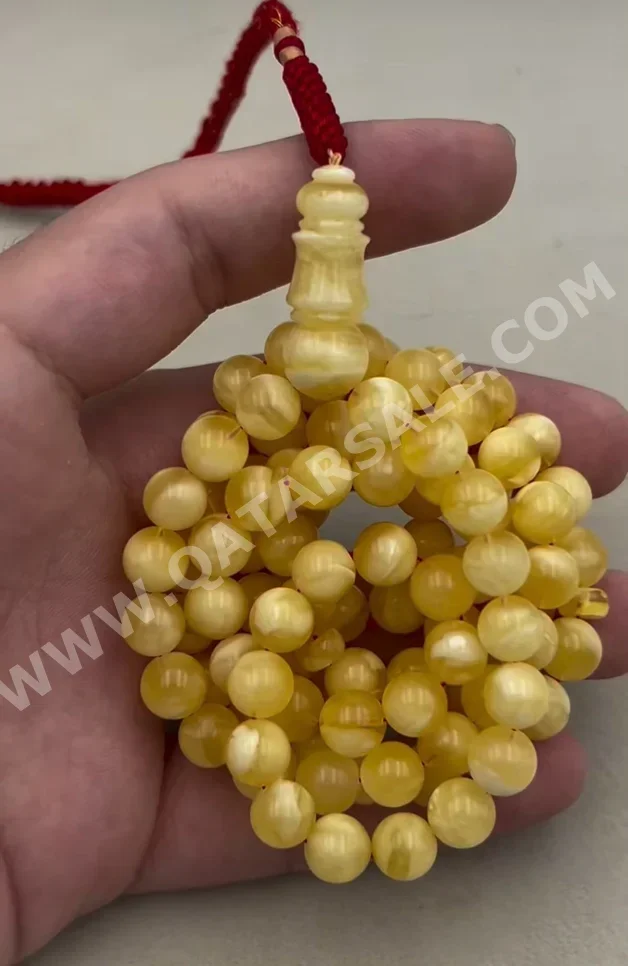 Prayer Beads Amber  Yellow  Qatar  Oval/Circle  8 mm  99  32 g