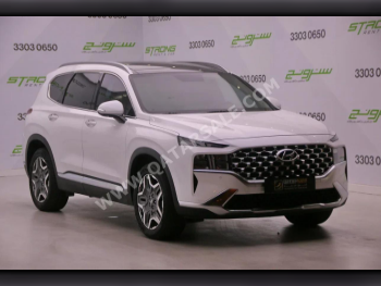 Hyundai  Santa Fe  2023  Automatic  34,000 Km  6 Cylinder  Four Wheel Drive (4WD)  SUV  White  With Warranty