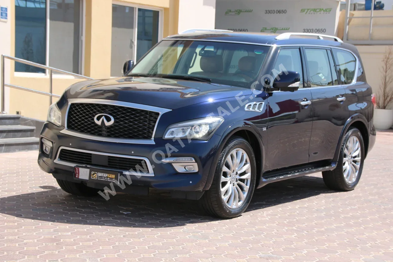 Infiniti  QX  80  2017  Automatic  124,000 Km  8 Cylinder  Four Wheel Drive (4WD)  SUV  Dark Blue