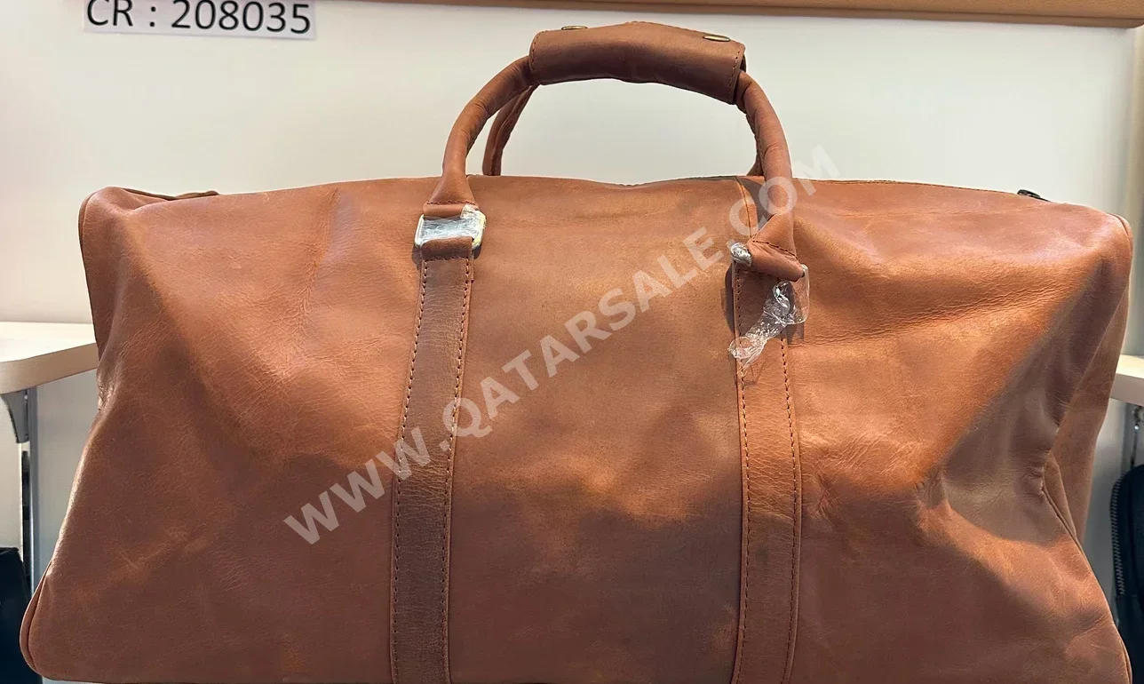 Travel Bags  - Brown  - Faux Leather  - Unisex