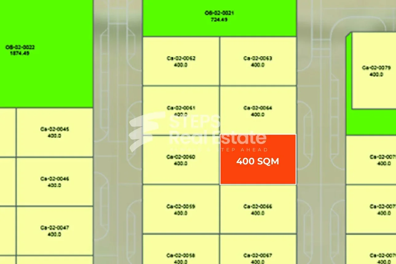 Lands For Sale in Lusail  -Area Size 400 Square Meter