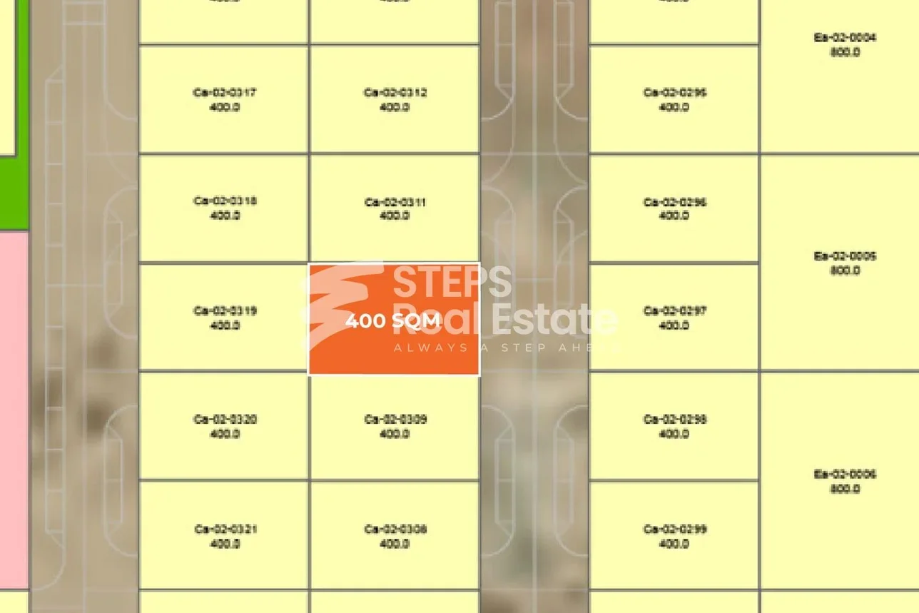 Lands For Sale in Lusail  -Area Size 400 Square Meter