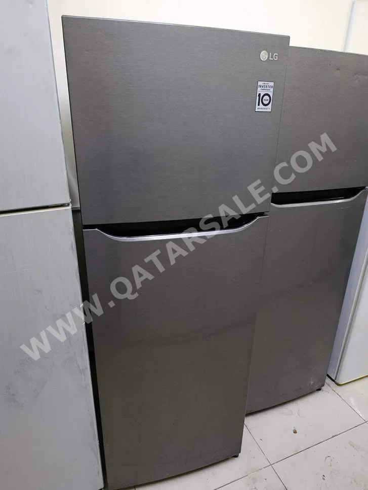 LG  Top Freezer Refrigerator  - Black Stainless