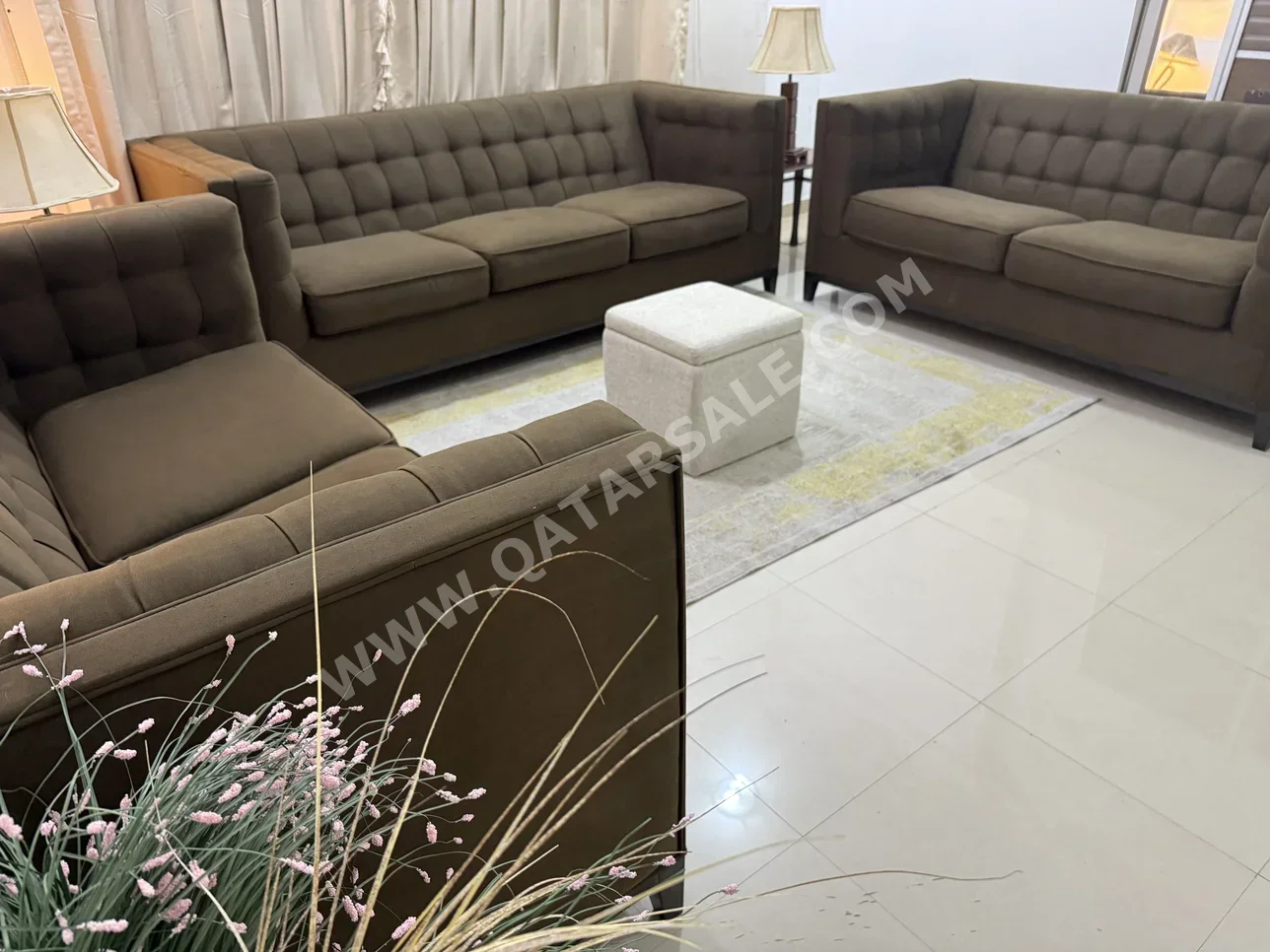 Sofas, Couches & Chairs Home Center  Sofa Set  - Fabric  - Brown
