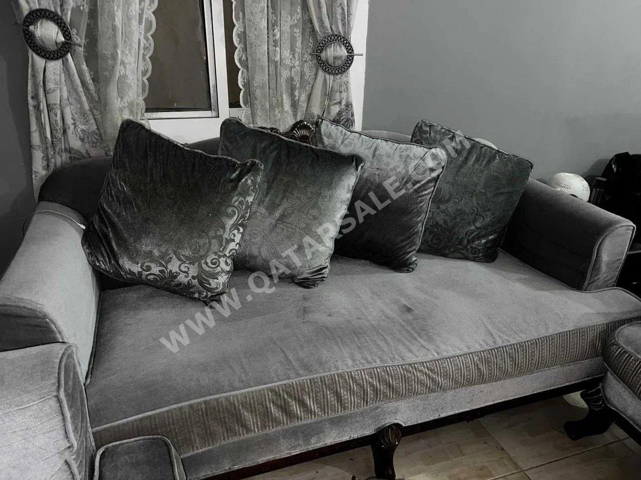 Sofas, Couches & Chairs Sofa Set  - Velvet  - Gray