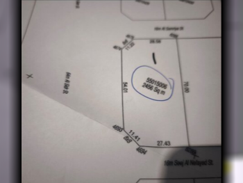 Lands For Sale in Al Rayyan  - Al Waab  -Area Size 2,456 Square Meter