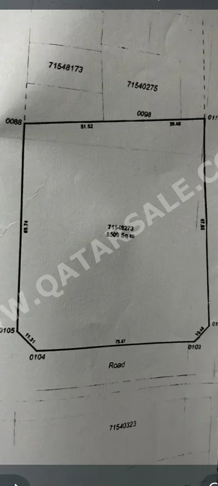 Lands For Sale in Umm Salal  - Umm Salal Ali  -Area Size 8,509 Square Meter