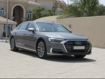 Audi  A8  L 55TFSI  2021  Automatic  66,000 Km  6 Cylinder  All Wheel Drive (AWD)  Sedan  Gray  With Warranty