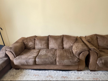 Sofas, Couches & Chairs Midas  Sofa Set  - Velvet  - Sepia & Gold  - With Table