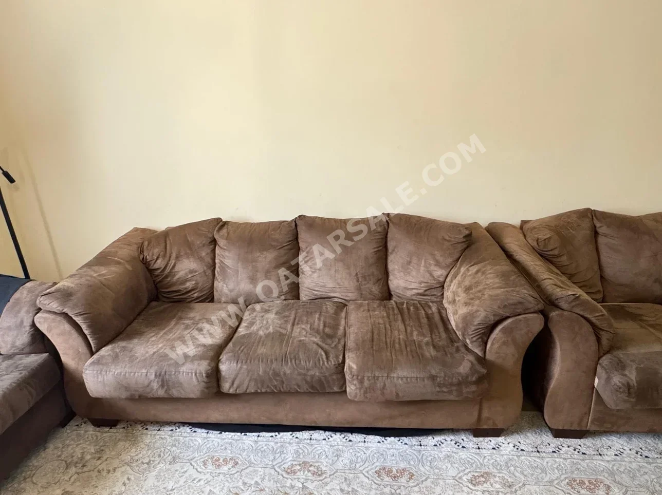 Sofas, Couches & Chairs Midas  Sofa Set  - Velvet  - Sepia & Gold  - With Table