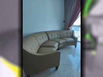 Sofas, Couches & Chairs 2-Seat Sofa & One Armchair  - Genuine Leather  - Beige