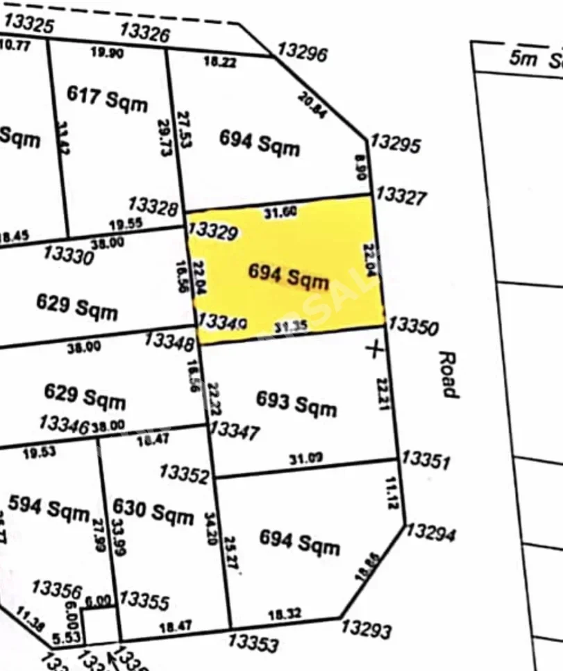 Lands For Sale in Al Wakrah  - Al Wukair  -Area Size 694 Square Meter