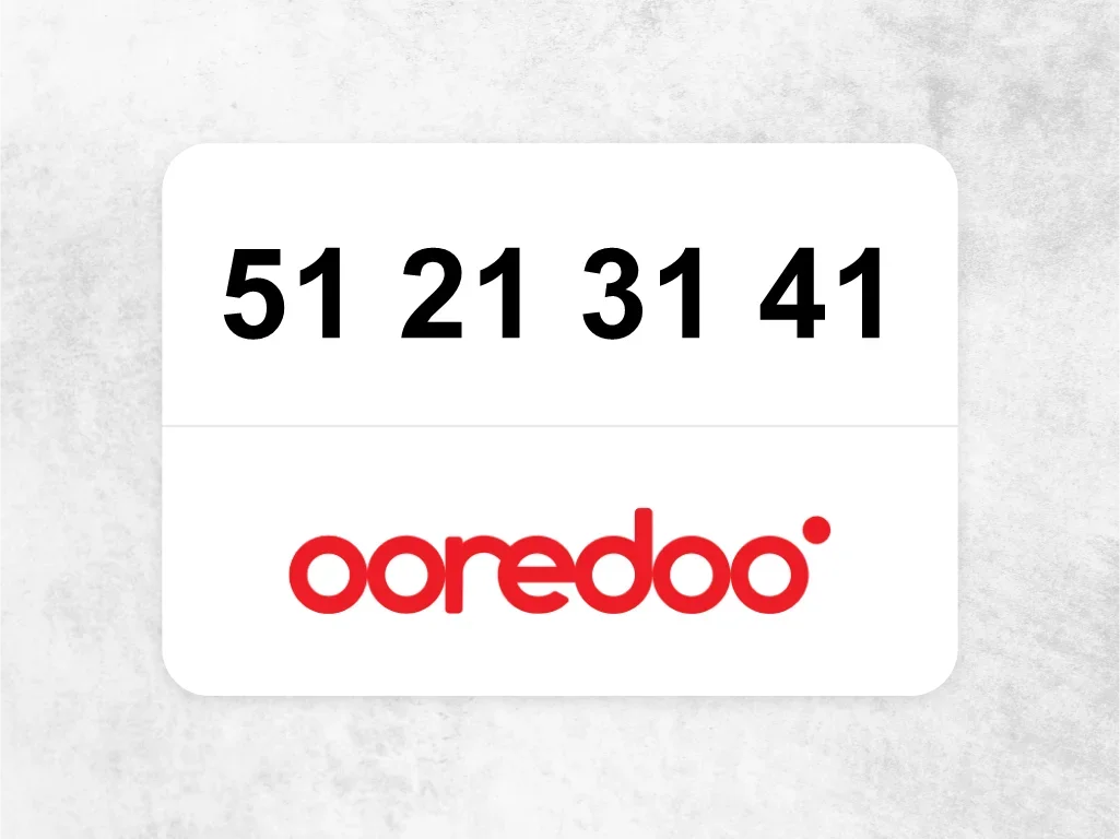 Ooredoo Mobile Phone  51 21 31 41