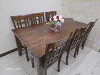 Dining Table with Chairs  - Brown
