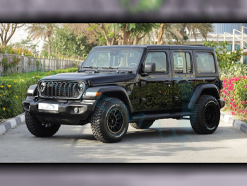 Jeep  Wrangler  Sport Plus  2024  Automatic  15 Km  4 Cylinder  Four Wheel Drive (4WD)  SUV  Black  With Warranty