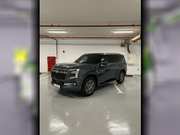 Nissan  Patrol  Platinum  2025  Automatic  7,000 Km  6 Cylinder  Four Wheel Drive (4WD)  SUV  Green  With Warranty