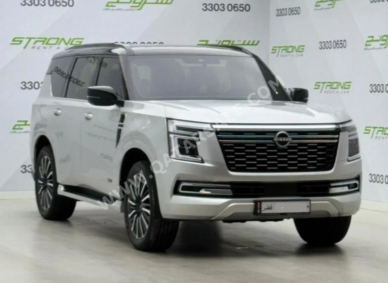Nissan  Patrol  Platinum turbo  2025  Automatic  6,000 Km  6 Cylinder  Four Wheel Drive (4WD)  SUV  Silver  With Warranty