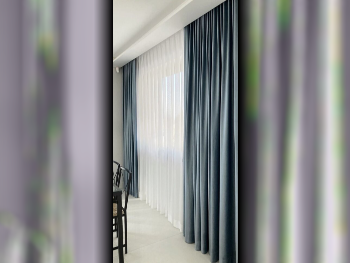 Curtains & Blinds Blue  300 CM  Price Per Unit  Room-Darkening  4  Qatar