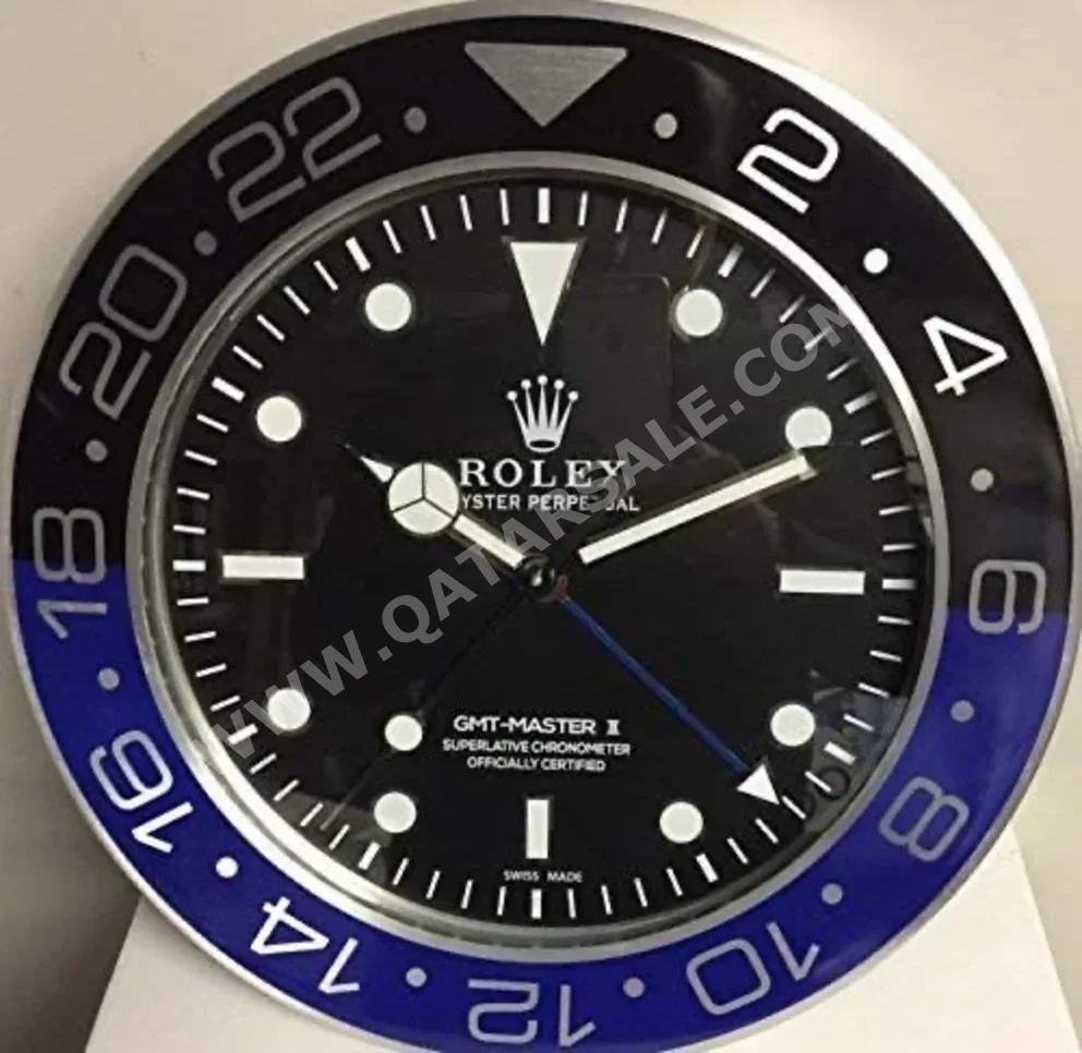 Wall Clock  Blue  2022  Switzerland  Round  Rolex Batman Edition GMT-Master II Wall Clock  3 kg /  Quartz Movement
