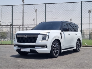 Nissan  Patrol  Platinum turbo  2025  Automatic  6,000 Km  6 Cylinder  Four Wheel Drive (4WD)  SUV  White  With Warranty