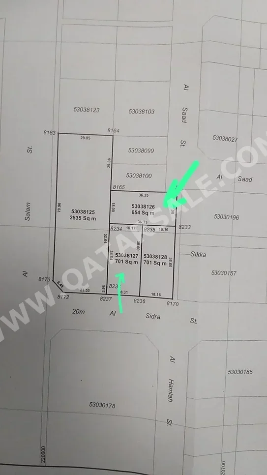 Lands For Sale in Al Rayyan  - Muaither  -Area Size 701 Square Meter