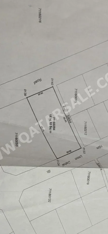 Lands For Sale in Umm Salal  - Al Kharaitiyat  -Area Size 1,834 Square Meter