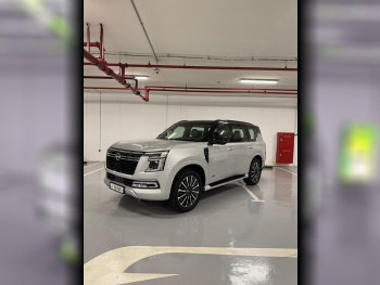 Nissan  Patrol  Platinum turbo  2025  Automatic  9,000 Km  6 Cylinder  Four Wheel Drive (4WD)  SUV  Silver  With Warranty