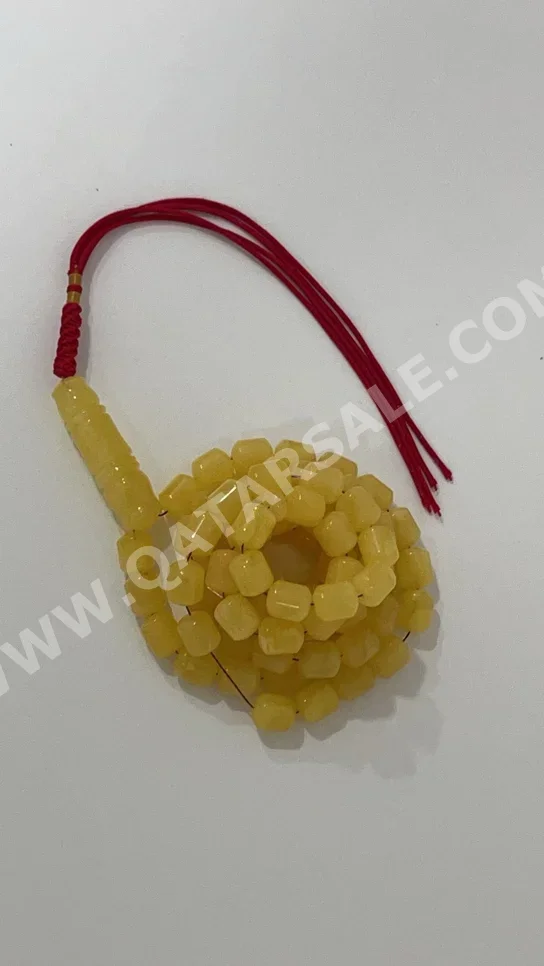 Prayer Beads Amber  Qatar  Yellow  50 g  Rectangle
