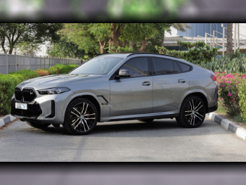 BMW  X-Series  X6 M60i  2025  Automatic  7,000 Km  8 Cylinder  All Wheel Drive (AWD)  SUV  Gray  With Warranty