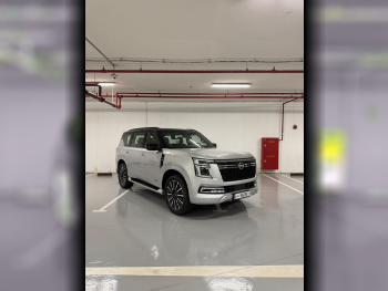 Nissan  Patrol  Platinum turbo  2025  Automatic  9,000 Km  6 Cylinder  Four Wheel Drive (4WD)  SUV  Silver  With Warranty