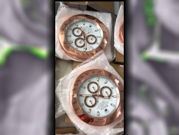 Wall Clock  Gold  Switzerland  Round  Daytona Rose Gold & White, New Style | Wall Clock  3 kg /  Quartz Movement