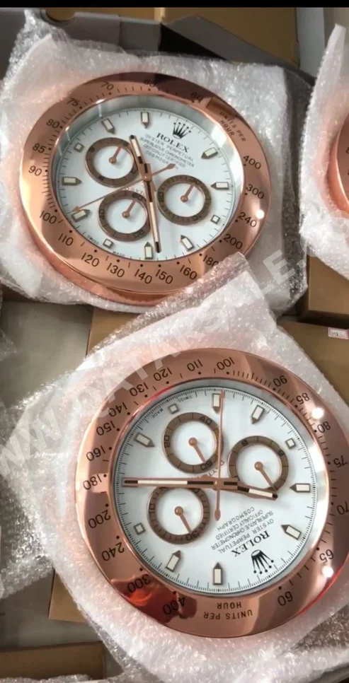 Wall Clock  Gold  Switzerland  Round  Daytona Rose Gold & White, New Style | Wall Clock  3 kg /  Quartz Movement