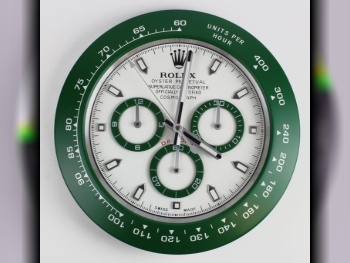 Wall Clock  Green  Switzerland  Round  DAYTONA Wall Clock | Green bezel and White face  Warranty /  Quartz Movement