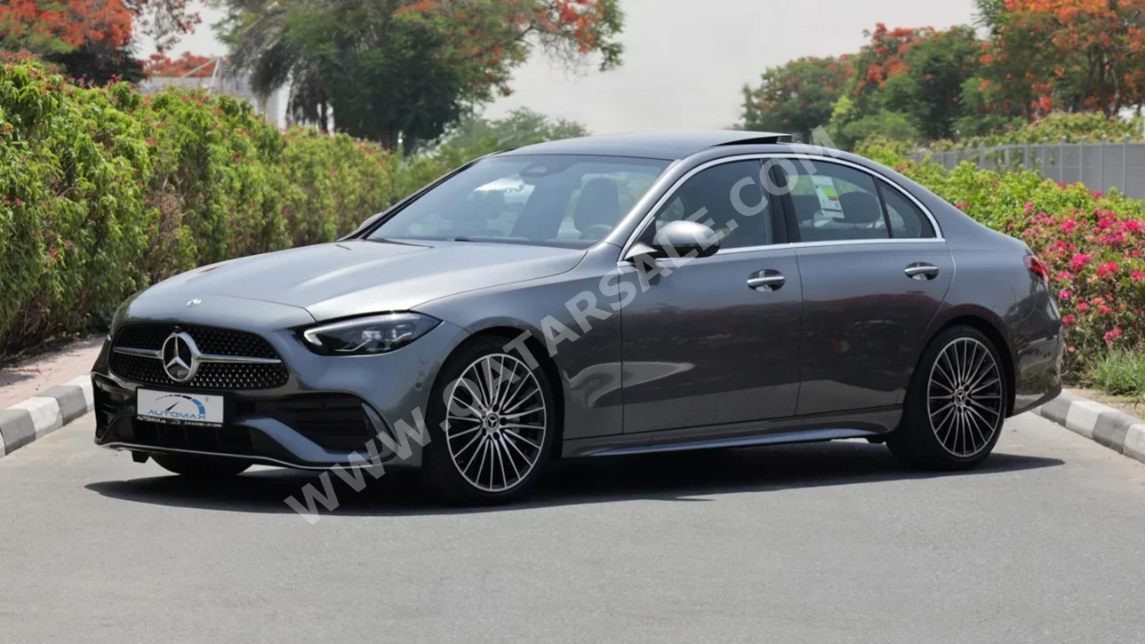Mercedes-Benz  C-Class  200 AMG  2025  Automatic  16 Km  4 Cylinder  Rear Wheel Drive (RWD)  Sedan  Gray  With Warranty