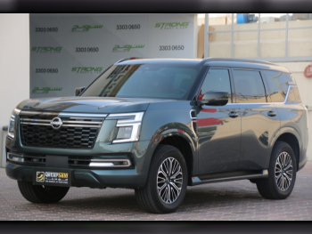 Nissan  Patrol  Platinum  2025  Automatic  5,500 Km  6 Cylinder  Four Wheel Drive (4WD)  SUV  Forest Green  With Warranty