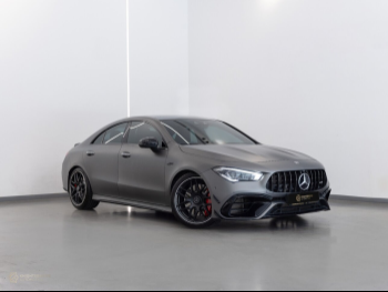 Mercedes-Benz  CLA  45 S AMG  2023  Automatic  58,000 Km  4 Cylinder  Rear Wheel Drive (RWD)  Sedan  Gray Matte  With Warranty
