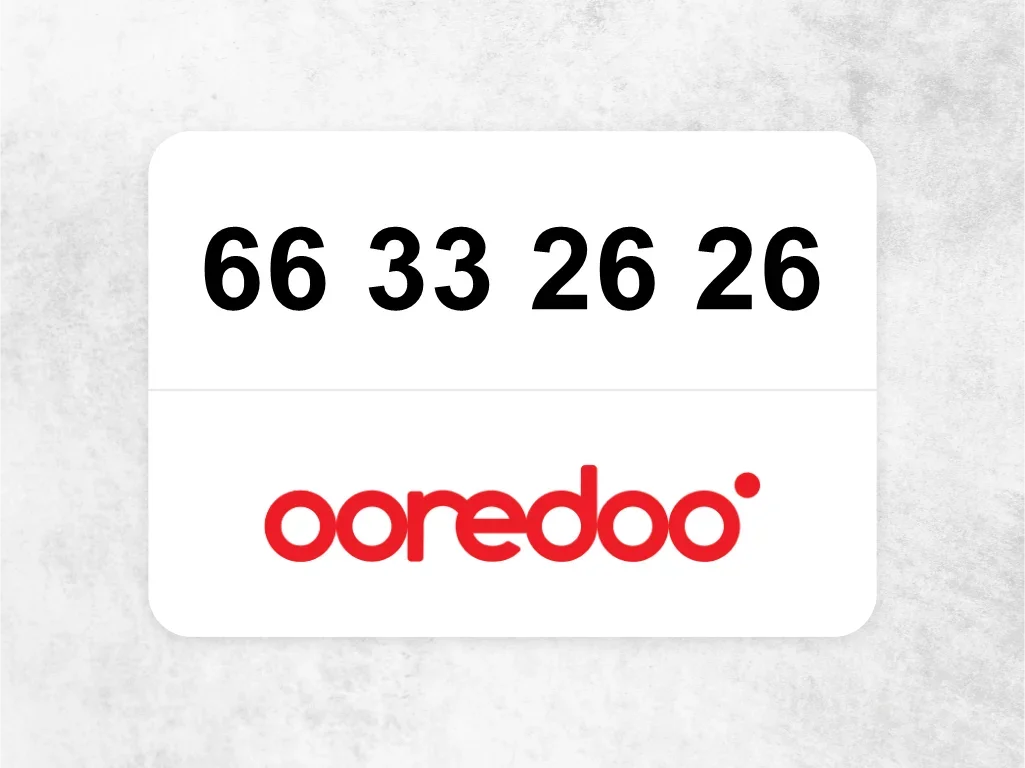 Ooredoo Mobile Phone  66 33 26 26