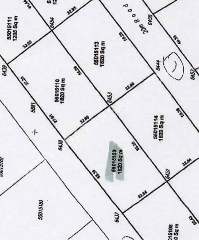 Lands For Sale in Al Rayyan  - Al Waab  -Area Size 1,820 Square Meter
