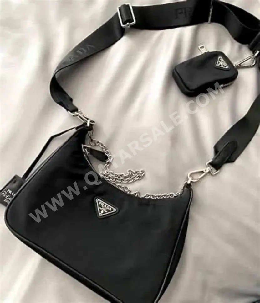 Bags  - Prada  - Black  - Vegan Leather  - For Women