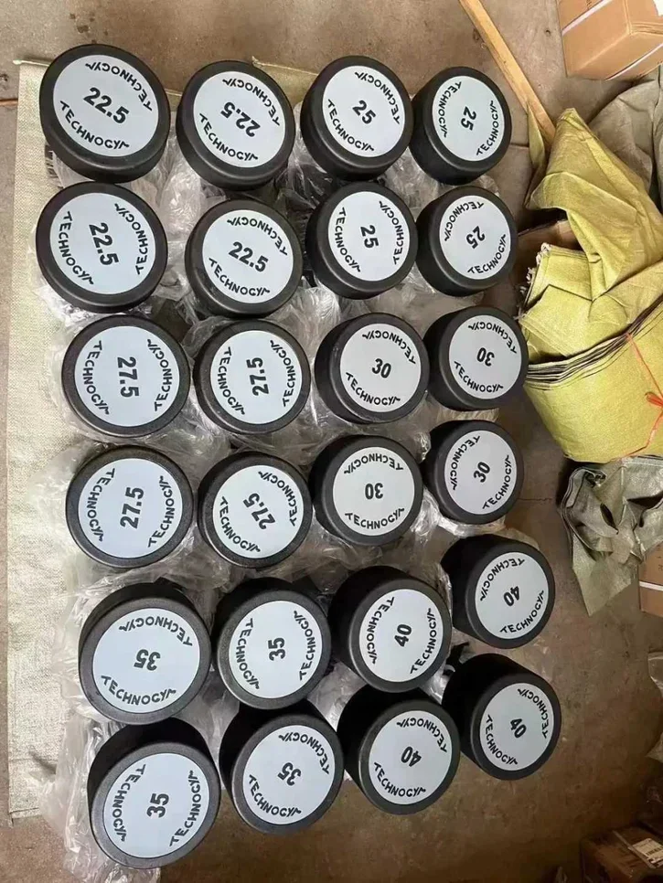 Weights - Fixed  Dumbbells  - TechnoGym  - Round  - Black