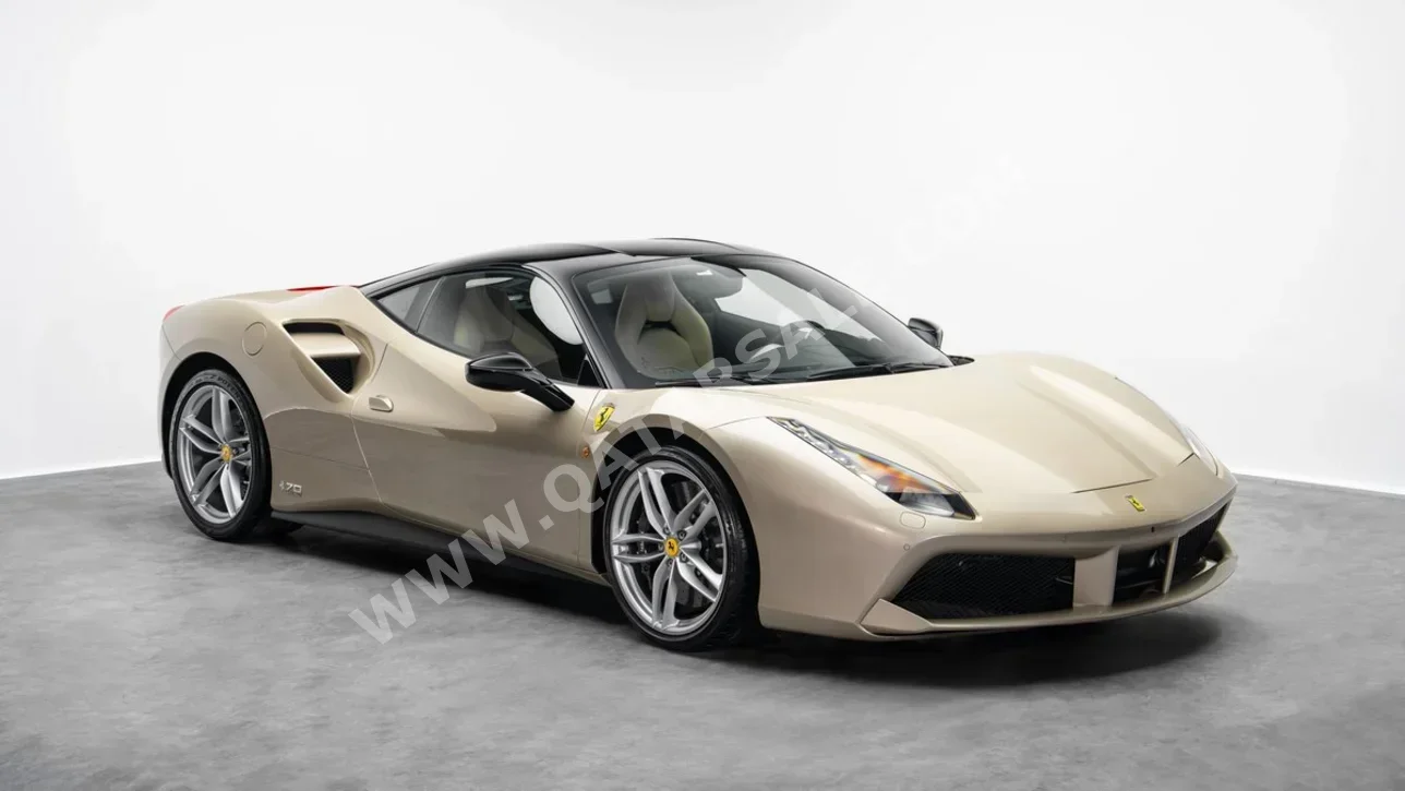فيراري  488  جي تي بي  2018  اوتوماتيك  62 كم  8 سلندر  دفع خلفي  كوبيه \ سبورت  ذهبي