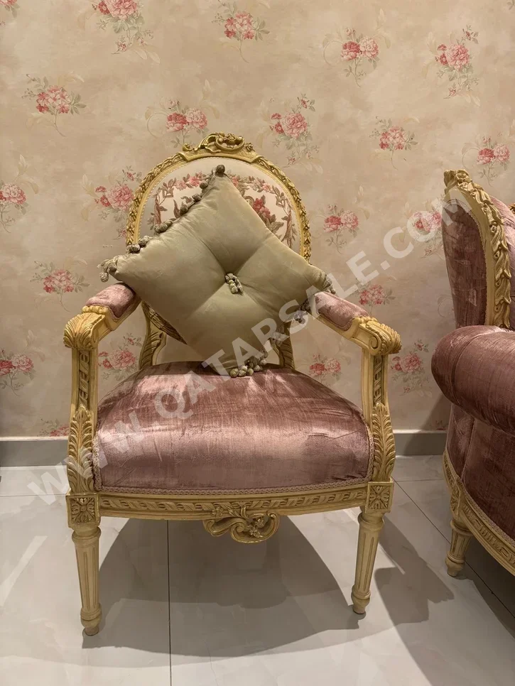 Sofas, Couches & Chairs 3-Seat Sofa & One Armchair  - Fabric  - Pink