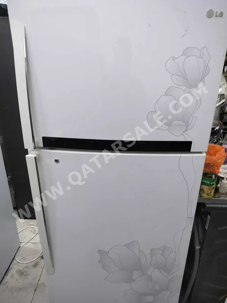 ال جي  ثلاجة بفريزر علوي  - أبيض