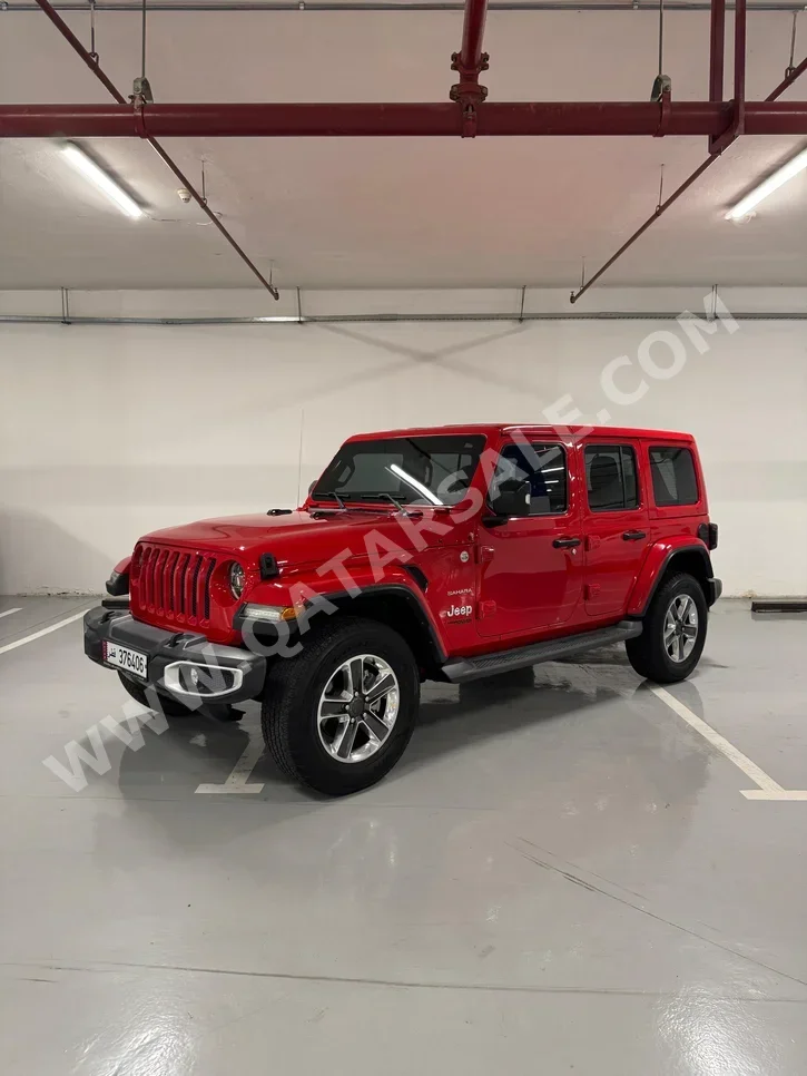 Jeep  Wrangler  Sahara  2023  Automatic  28,000 Km  6 Cylinder  Four Wheel Drive (4WD)  SUV  Red  With Warranty