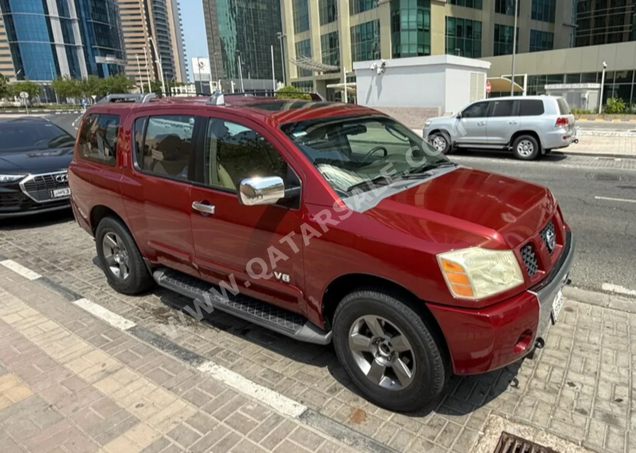 نيسان  أرمادا  اس اي  2008  اوتوماتيك  130,000 كم  8 سلندر  دفع رباعي  اس يو في  عنابي