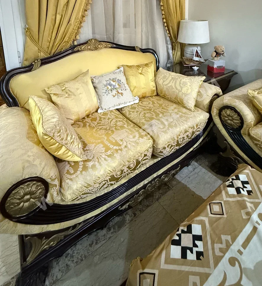 Sofas, Couches & Chairs - Yellow  - With Table