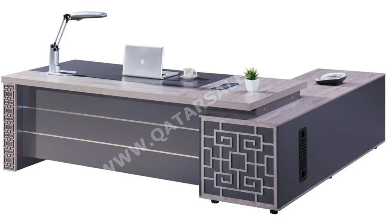 المكاتب ومكاتب الحاسوب - مكتب مدير  - ميرير للمفروشات  - اللون الرمادي