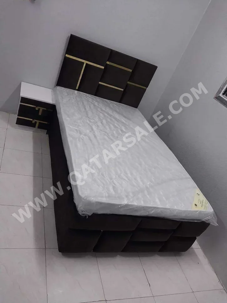 Beds - Single  - Green  - Mattress Included  - With Bedside Table