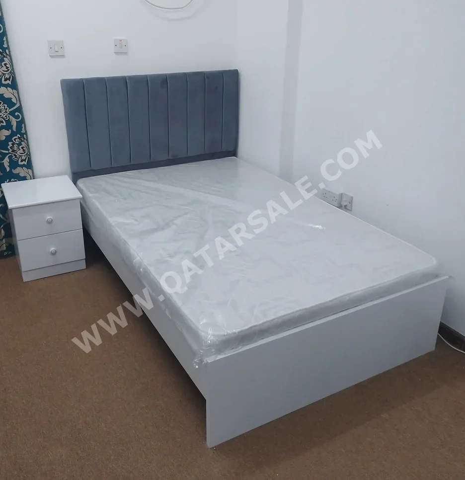 Beds - Single  - Gray  - Mattress Included  - With Bedside Table